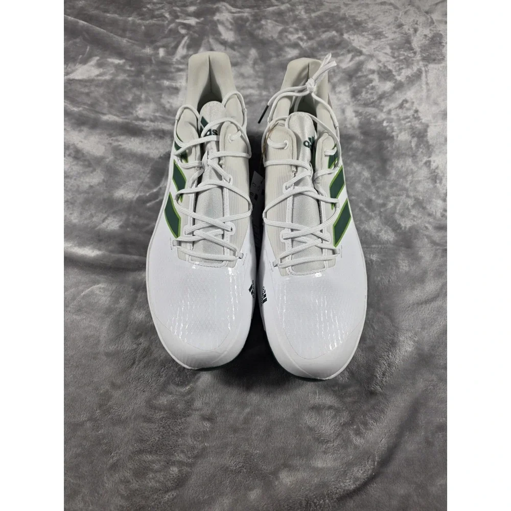 Adidas Men's Adizero Afterburner 8 Metal Baseball Cleats‎ White/Green Size 14